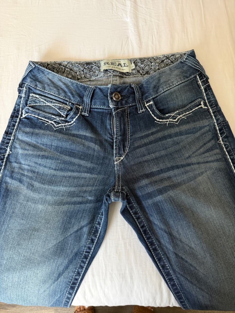 Ariat Women's Medium Blue Bootcut Jeans with Whiskering